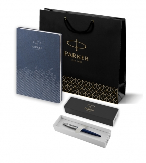 Монополия | Подарочный набор: Шариковая ручка Parker Jotter Essential, Royal Blue CT и Ежедневник недатированный, синий  PL1951110_5403186