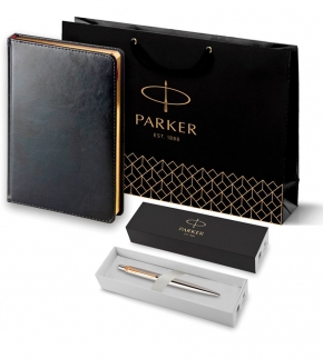 Монополия | Подарочный набор: Ежедневник и Шариковая ручка Parker Jotter Essential, St. Steel GT 