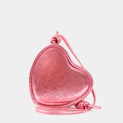 Монополия | Каркасная сумка Crush в форме сердца с ремнем в цвете Розовый лимонаж