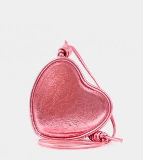 Монополия | Каркасная сумка Crush в форме сердца с ремнем в цвете Розовый лимонаж