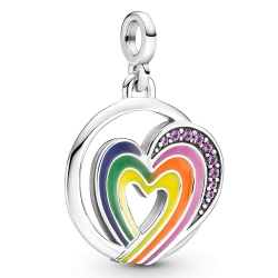 Монополия | Медальон Pandora ME  «Rainbow Heart of Freedom» «Радужное сердце свободы»