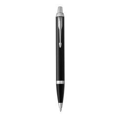Монополия | Шариковая ручка Parker IM Metal Black CT лак глянцевый, стержень: M, цвет чернил: blue PR60B-MLT2
