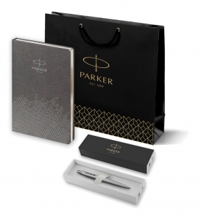 Монополия | Подарочный набор: Шариковая ручка Parker Jotter Essential, St. Steel СT и Ежедневник недатированный, серый P1951110_5103170