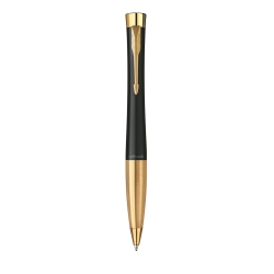 Монополия | Шариковая ручка Parker Urban (матовый черный лак) Muted Black Gold Finish Trim, стержень: M, цвет чернил: blue, 2143640