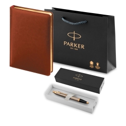 Монополия | Подарочный набор: Шариковая ручка Parker IM Metal Core Brushed Metal GT и Ежедневник недатированный А5 коричневый 1933352_051670 Parker Parker IM. 