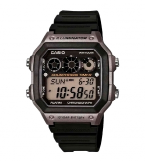 Монополия | Японские часы мужские CASIO Collection Illuminator AE-1300WH-8A с хронографом