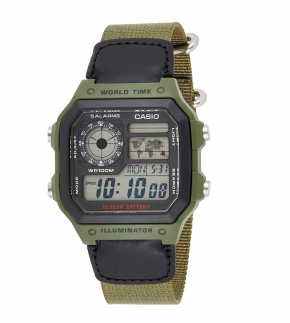 Монополия | Японские часы мужские CASIO Collection Illuminator AE-1200WHB-3B с хронографом