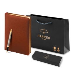 Монополия | Подарочный набор: Шариковая ручка Parker IM Metal Core Brushed Metal GT и Ежедневник недатированный А5 коричневый 1933352_051670 Parker Parker IM. 