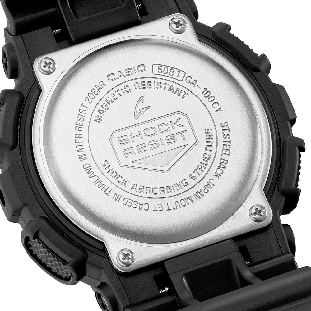 Японские наручные часы мужские  Casio G-SHOCK GA-100CY-1A с хронографом | Casio 