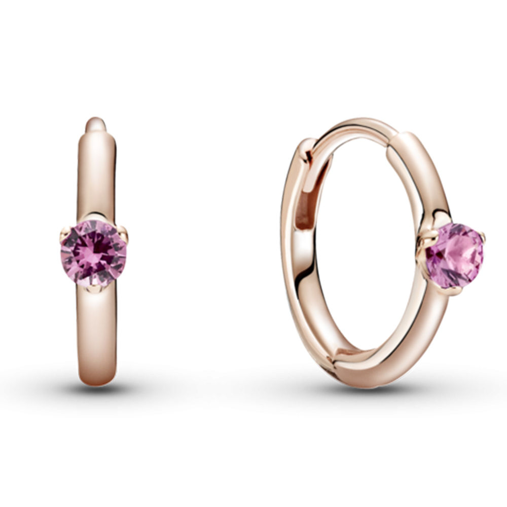 Серьги-кольца «Розовый талисман»  | PANDORA 