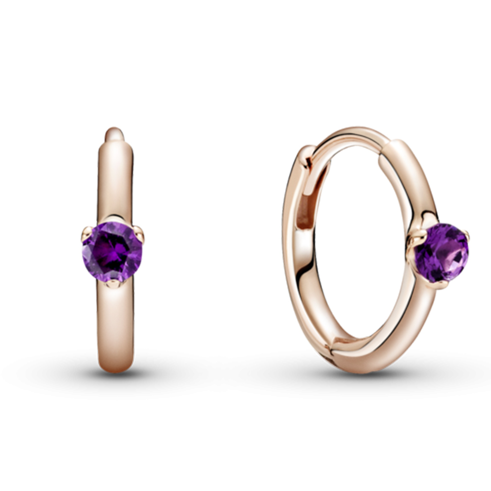 Серьги-кольца «Пурпурный талисман»  | PANDORA 