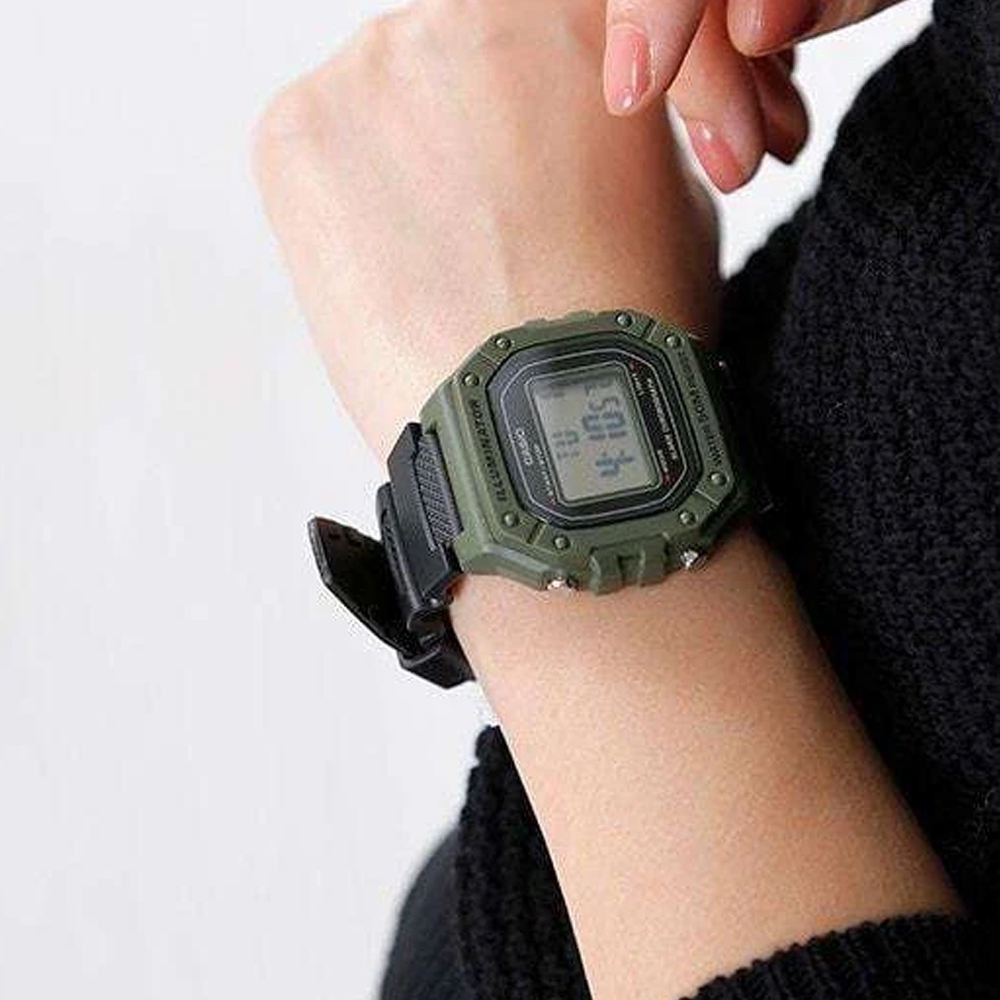 Японские наручные часы мужские Casio Collection W-218H-3A с хронографом | Casio 