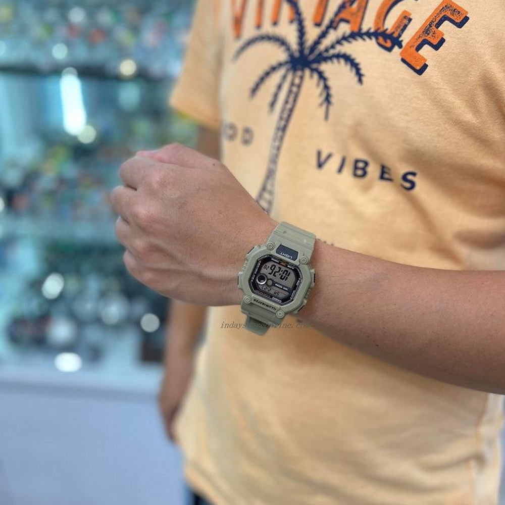 Японские наручные часы мужские Casio Collection W-737HX-5A с хронографом | Casio 