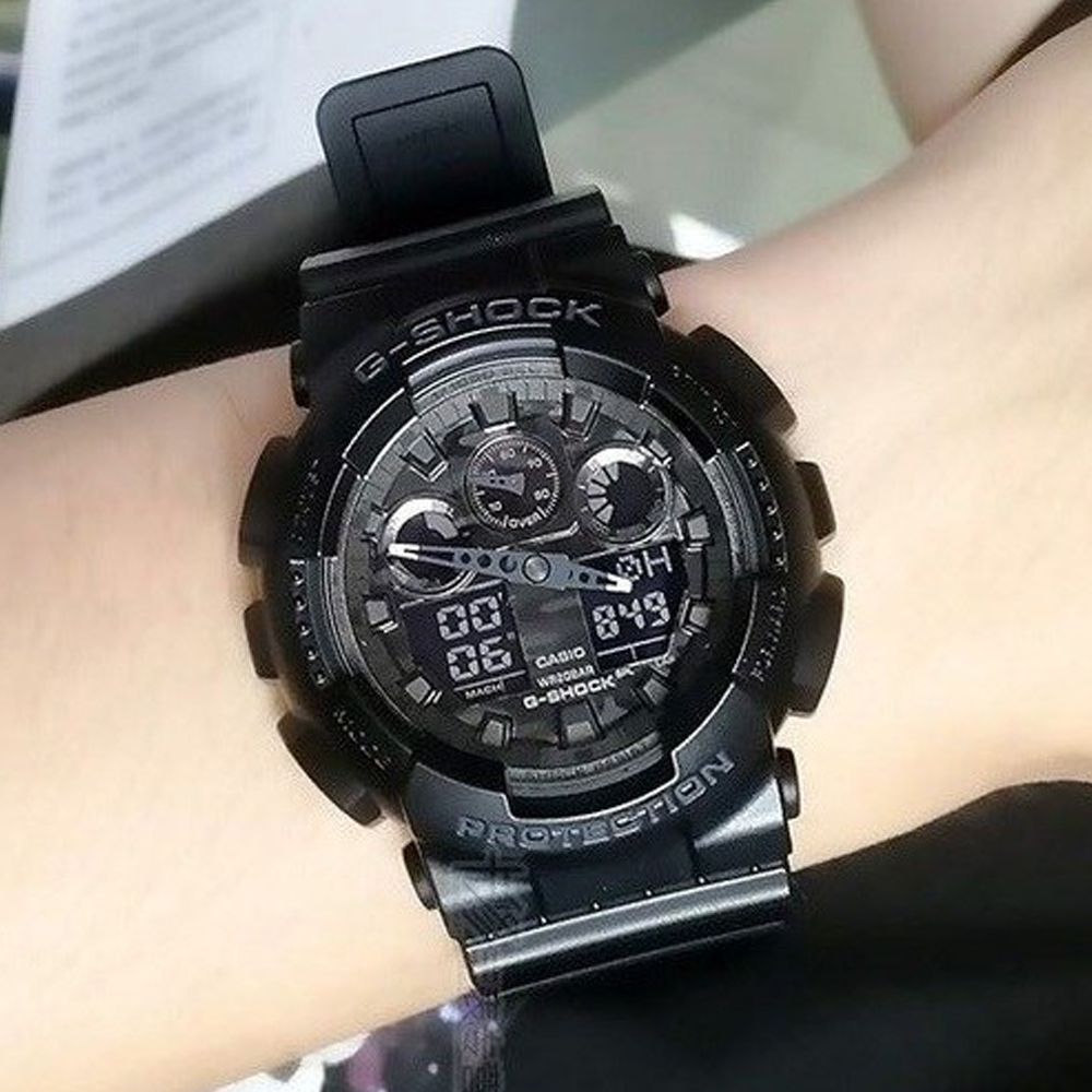 Японские наручные часы мужские Casio G-SHOCK GA-100CF-1A с хронографом | Casio 