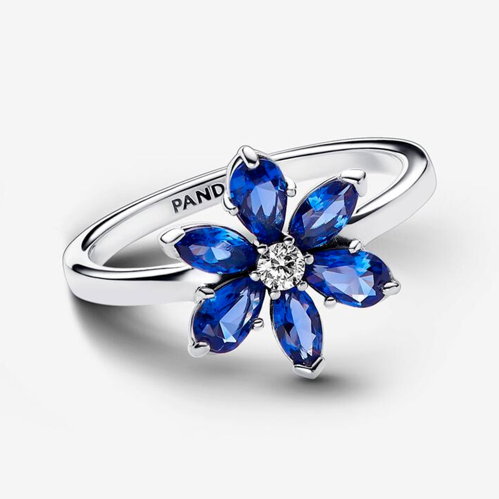 Кольцо Pandora «Сверкающий синий гербарий»  | PANDORA 