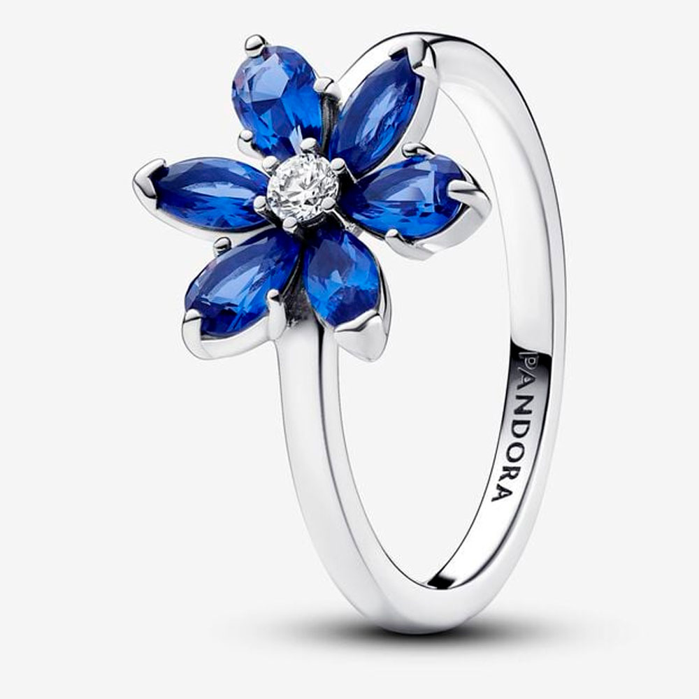 Кольцо Pandora «Сверкающий синий гербарий»  | PANDORA 