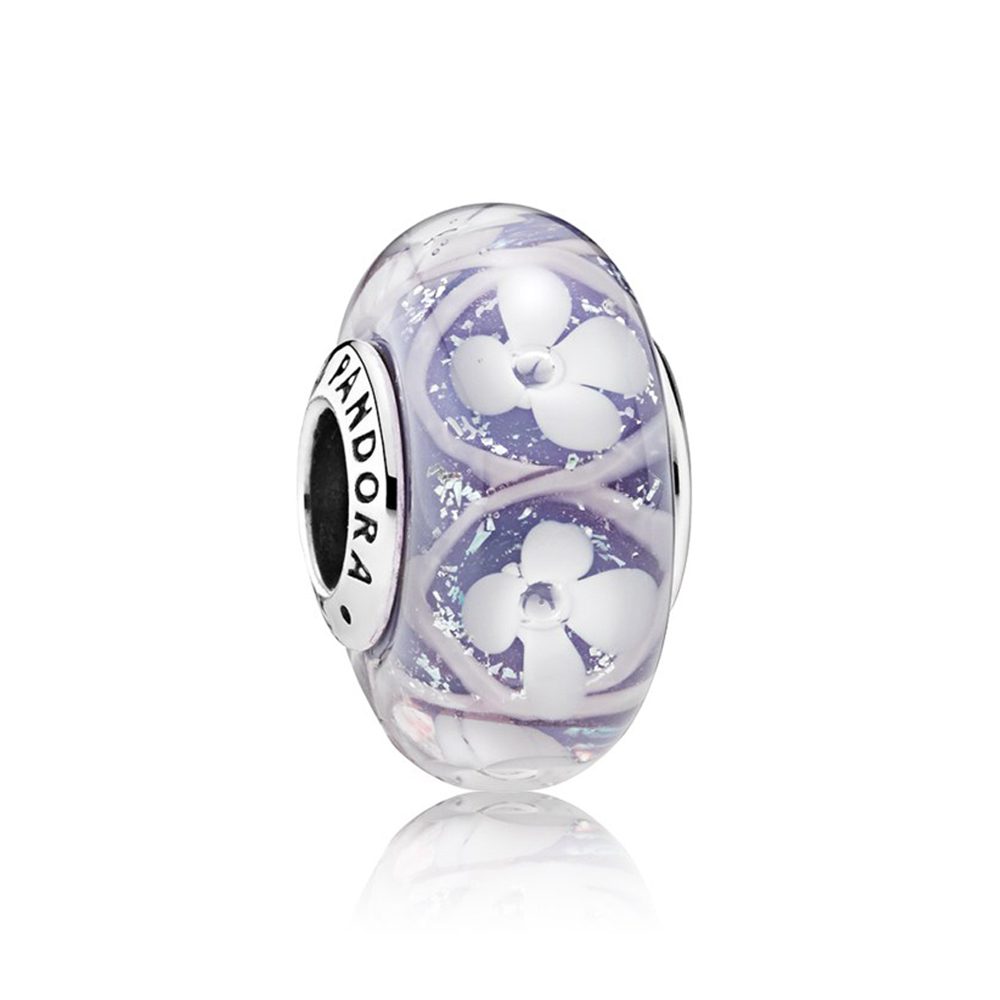 Подвеска-шарм из серебра «Пурпурные цветы» | PANDORA 