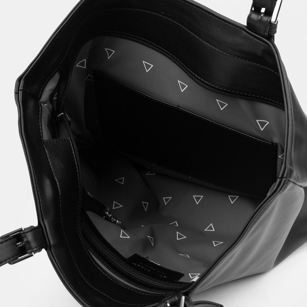 Большая мягкая женская сумка-шоппер More черного цвета  | ARNY PRAHT 