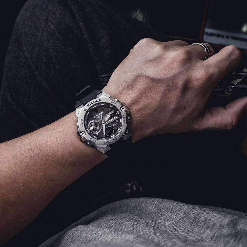 Японские наручные часы мужские Casio G-SHOCK GST-B400-1A с хронографом | Casio 