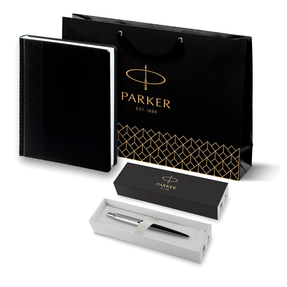 Подарочный набор Parker: Ежедневник черный из эко- 1953184 + 2645.30 | PARKER 