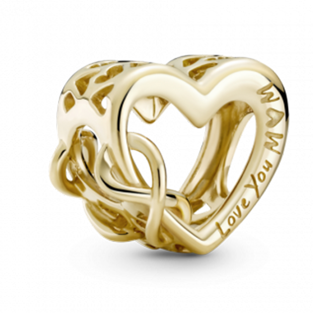 Шарм Pandora «Gold heart and infinity» «Золотое сердце и бесконечность»  | PANDORA 