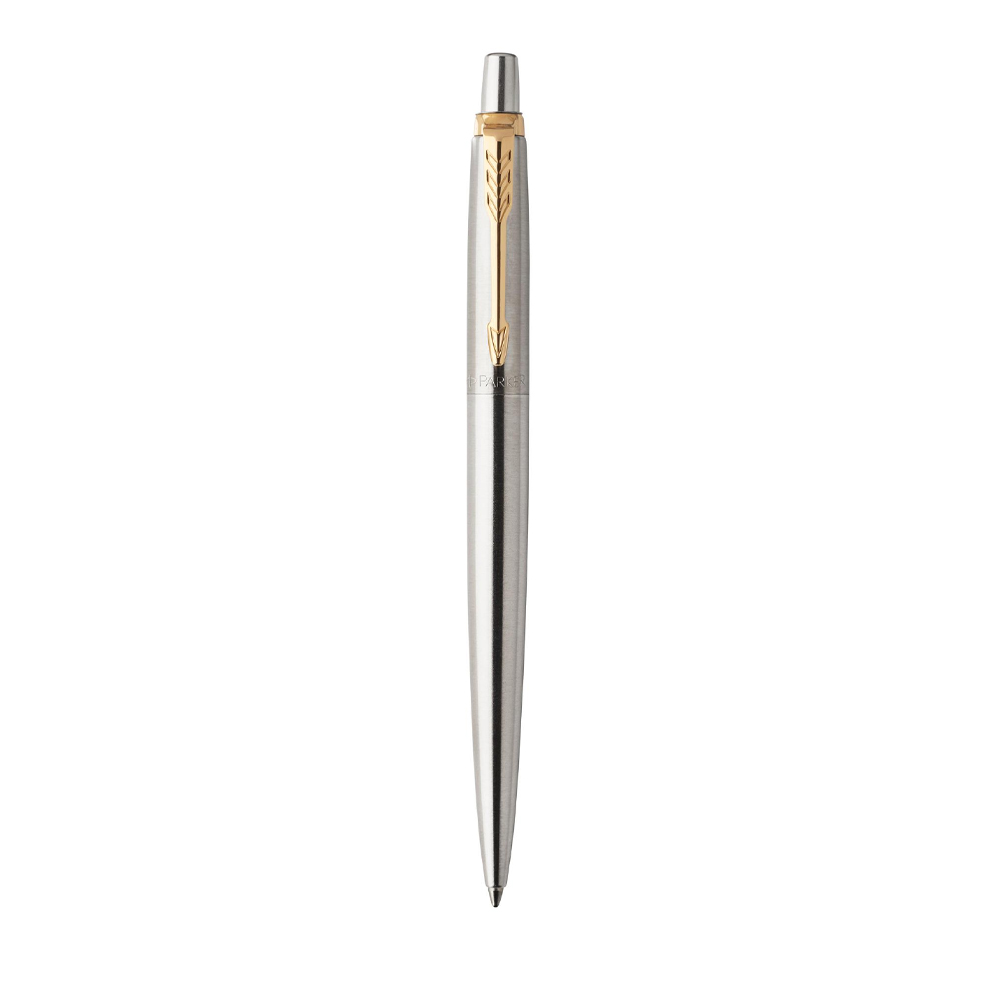 Подарочный набор: Шариковая ручка Parker Jotter Essential, St. Steel GT, стержень: Mblue и Ежедневник недатированный, черный. P1951110_5303182 | PARKER 