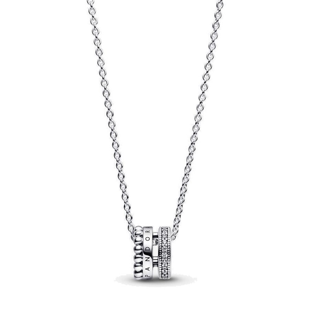 Колье Pandora «Pavé & Beads Pendant & Necklace» | PANDORA 