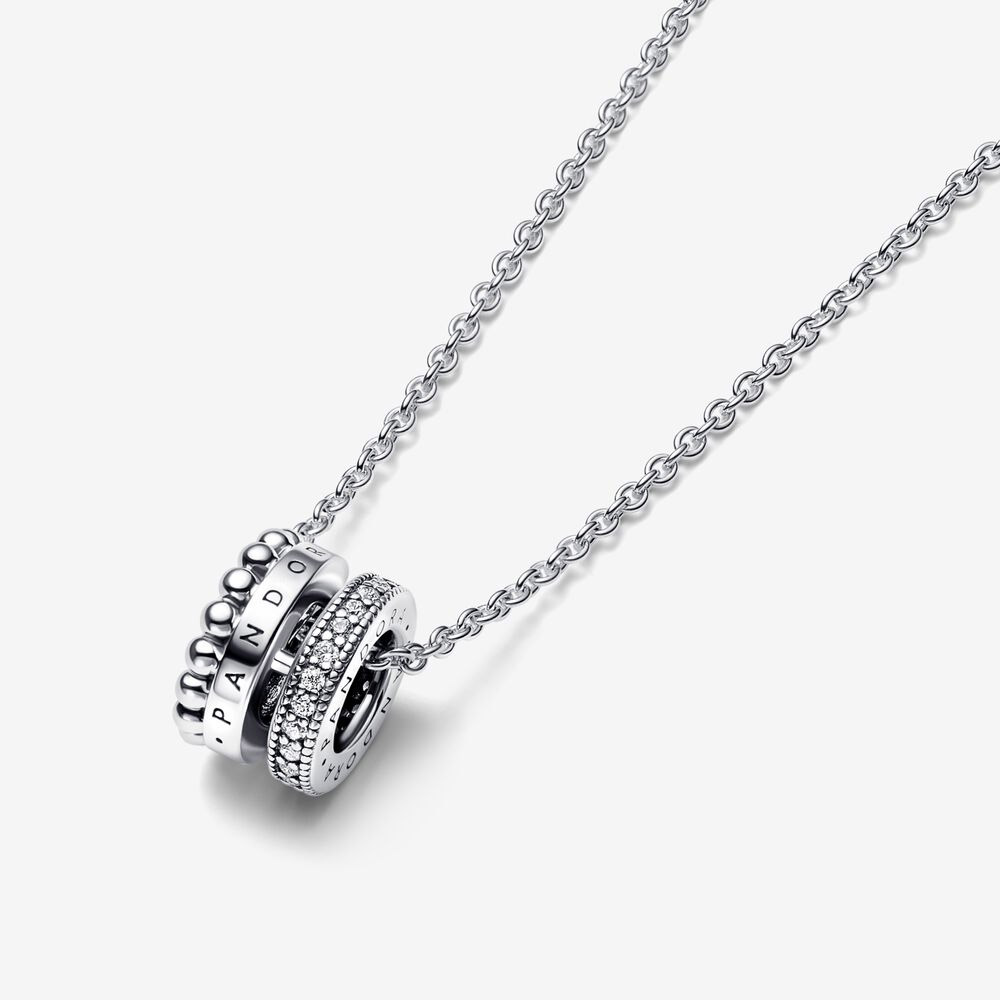 Колье Pandora «Pavé & Beads Pendant & Necklace» | PANDORA 