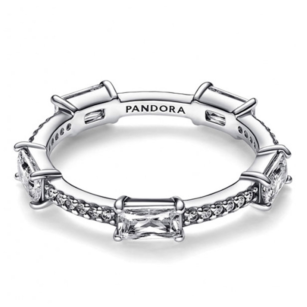 Кольцо Pandora «Rectangular Bars Sparkling Pave»  | PANDORA 