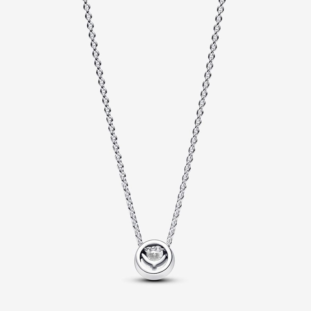 Колье Pandora «Sparkling Round Halo Pendant Collier Necklace» | PANDORA 