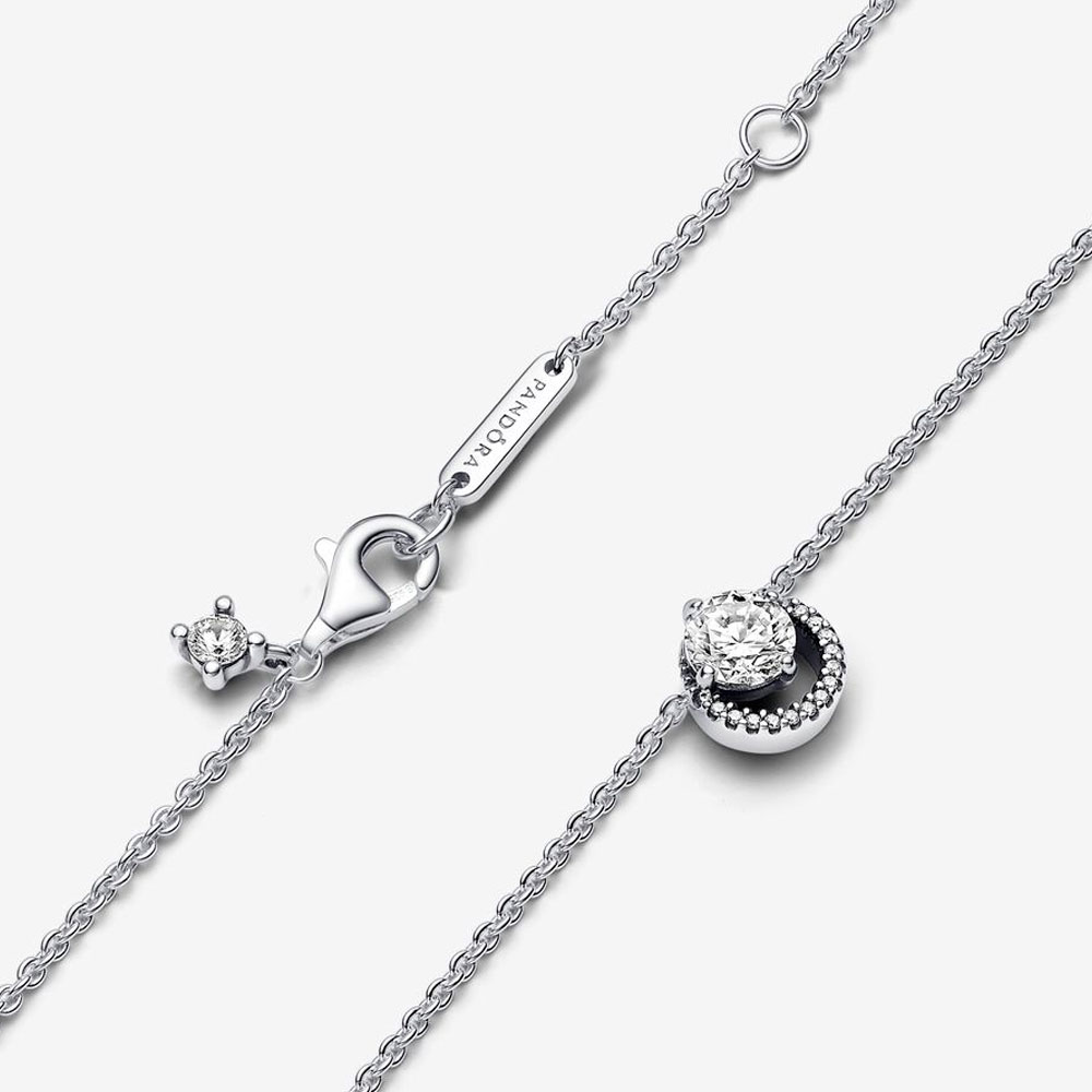 Колье Pandora «Sparkling Round Halo Pendant Collier Necklace» | PANDORA 