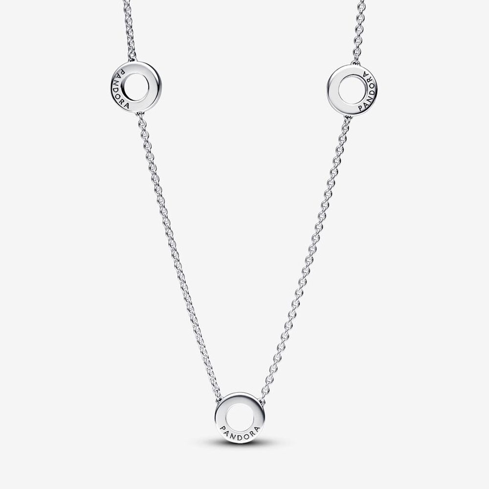 Колье Pandora «Pavé Circles Chain Necklace» | PANDORA 