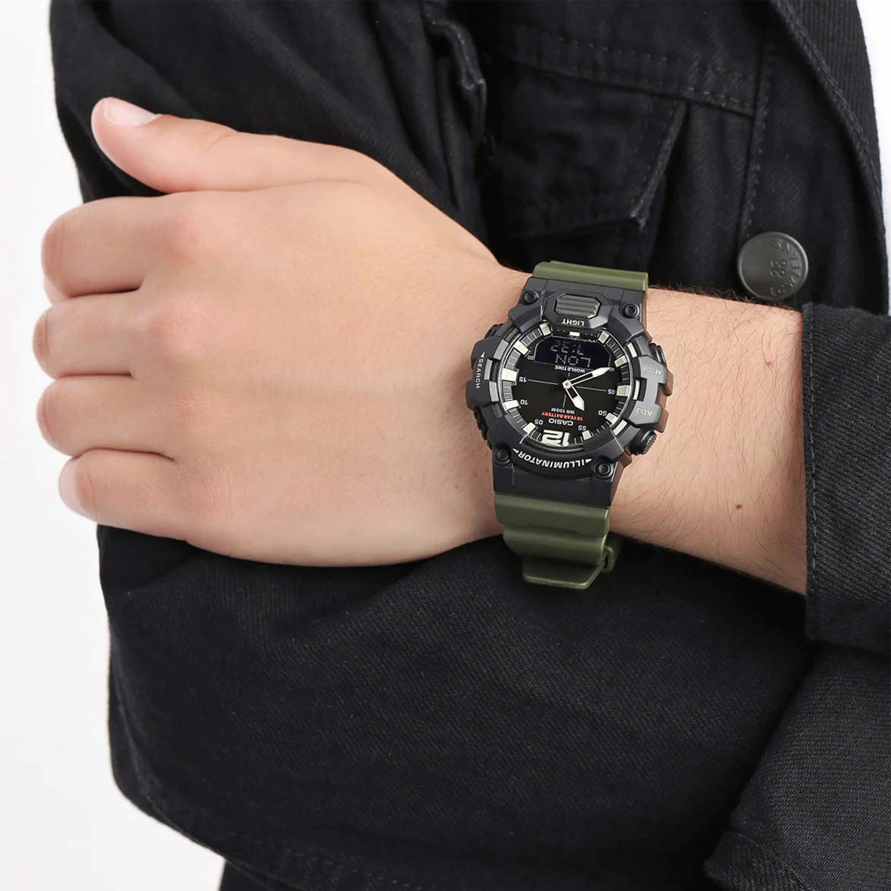 Японские часы мужские CASIO Collection HDC-700-3A с хронографом | Casio 
