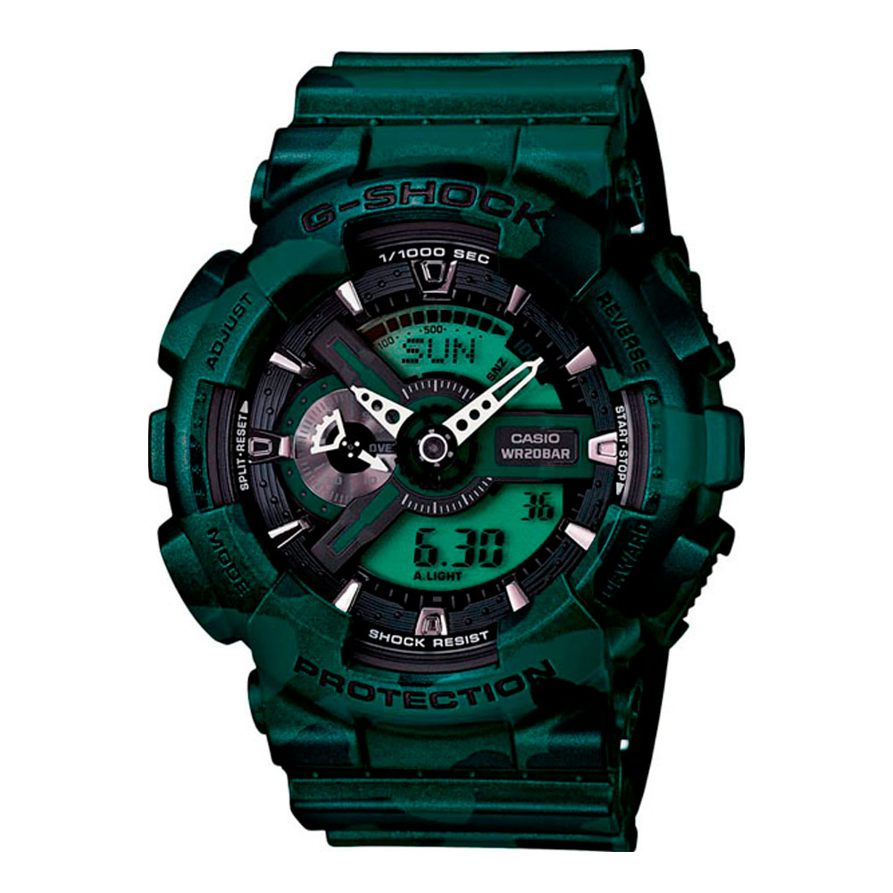 Японские наручные часы мужские Casio G-SHOCK  GA-110CM-3A с хронографом | Casio 