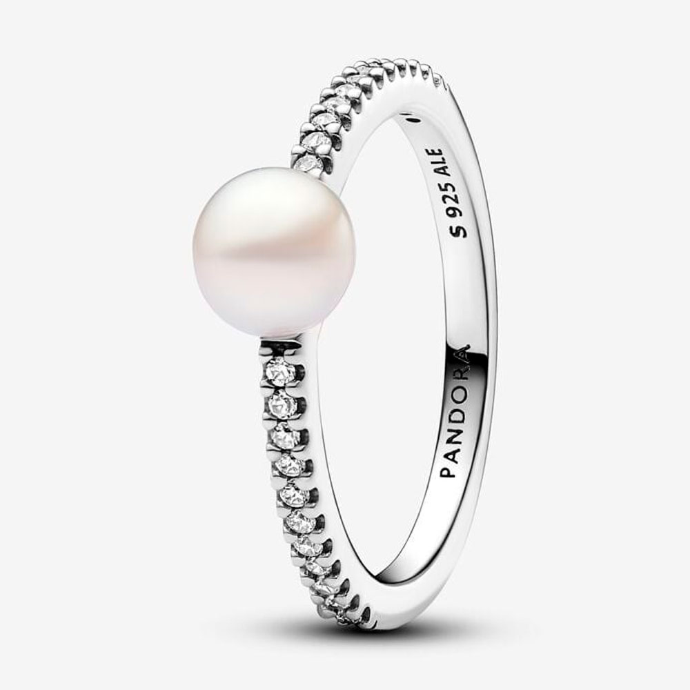 Кольцо Pandora «Treated Freshwater Cultured Pearl & Pave»