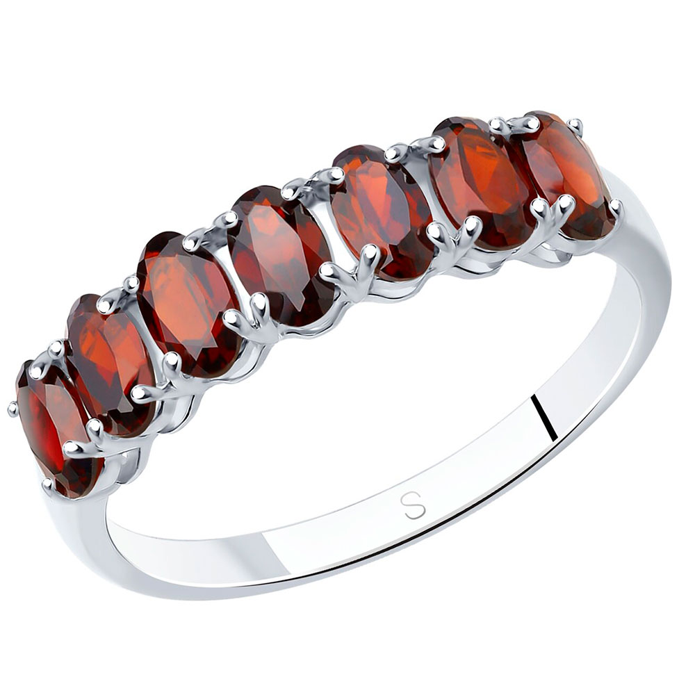 Кольцо SOKOLOV из серебра с гранатами 92010893