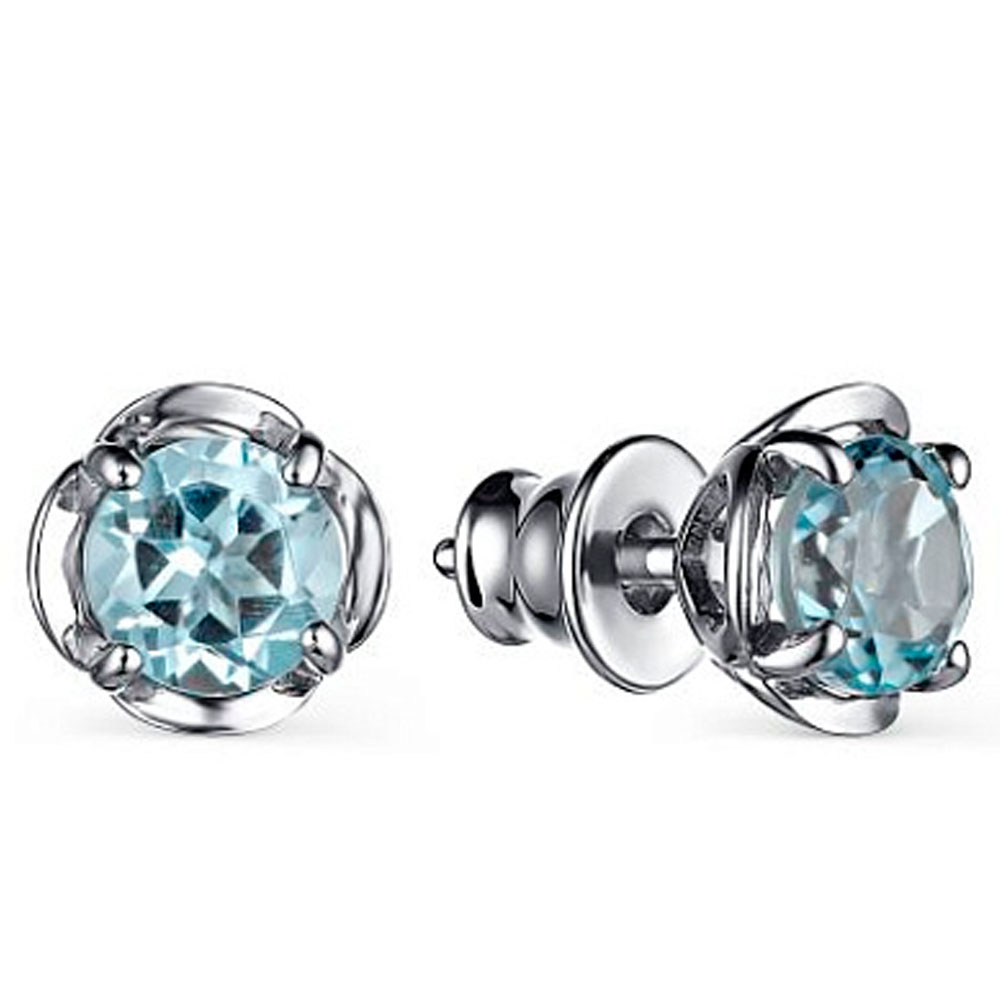 Серьги Алькор из серебра с топазом 02-3130/00ТБ-00