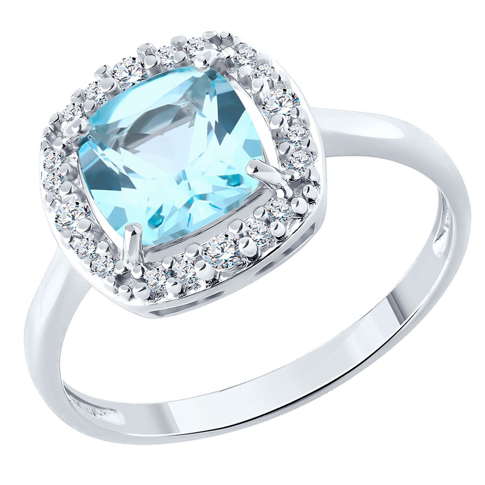 Кольцо SOKOLOV из серебра с топазом и фианитами 92014641