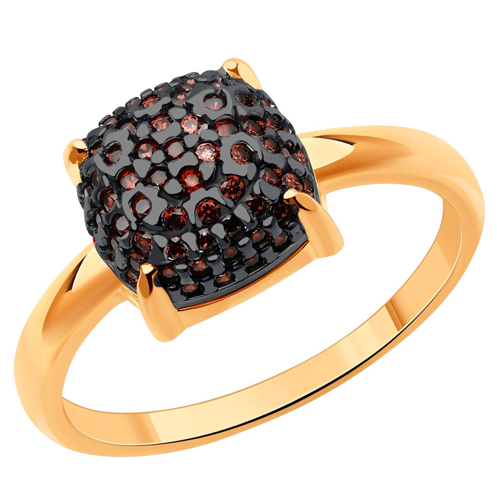 Кольцо Diamant из золочёного серебра с фианитами  93-110-01827-2