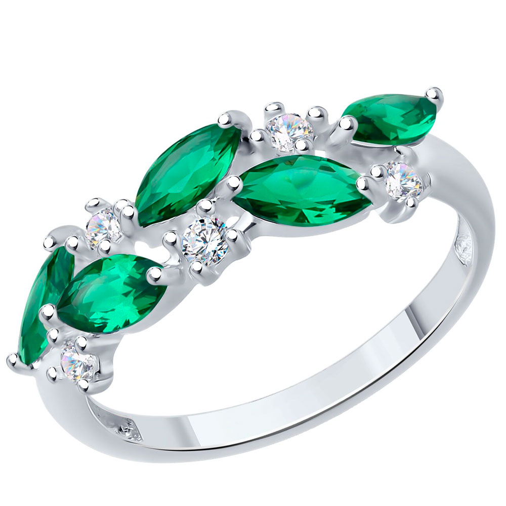 Кольцо Diamant из серебра с ситаллами и фианитами 94-310-02173-2