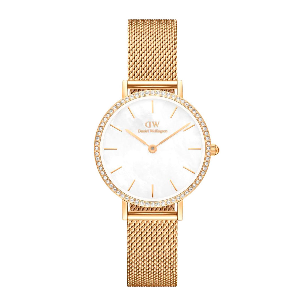 Часы женские Daniel Wellington Petite 28 Bezel Mesh White MOP G DW00100662