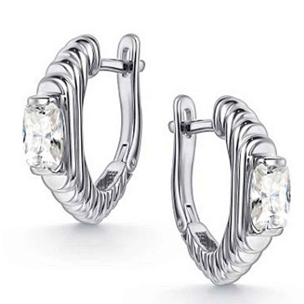 Серьги Алькор из серебра c горным хрусталем 02-5353/00ГХ-00