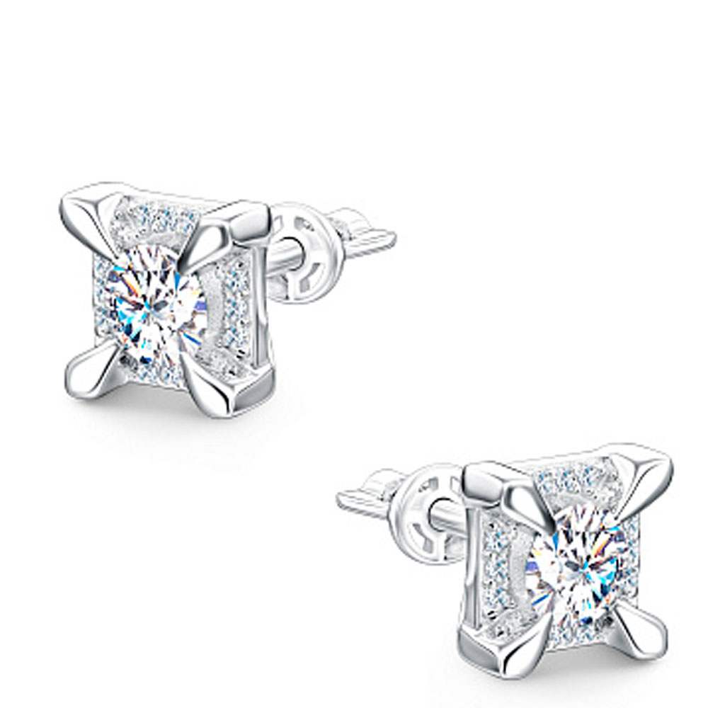 Серьги Алькор из серебра c фианитами и муассанитами 02-5190/000М-00