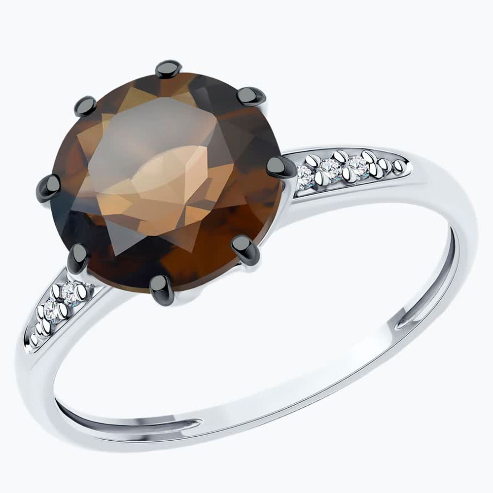 Кольцо Diamant из серебра с раухтопазом и фианитами 94-310-02040-3