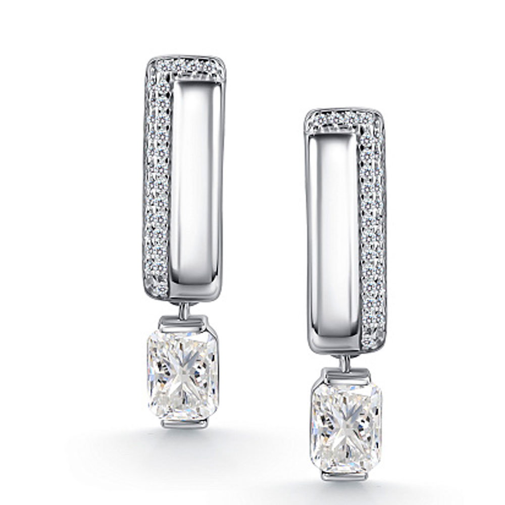 Серьги Алькор из серебра с горным хрусталем и фианитами 02-5459/00ГХ-00