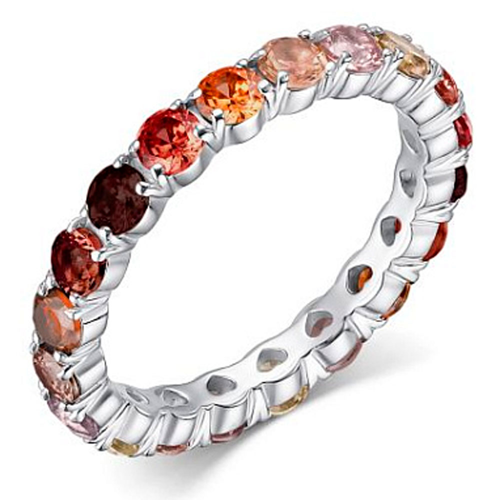 Кольцо Алькор из серебра с фианитами и гранатом 01-1766/00ГР-00