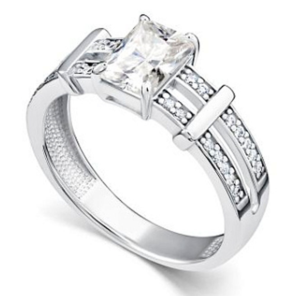 Кольцо Алькор из серебра с фианитами и горным хрусталем 01-5680/00ГХ-00