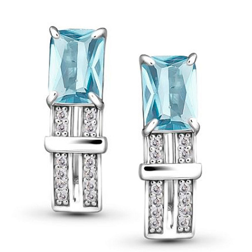Серьги Алькор из серебра с топазами и фианитами 02-5680/00ТБ-00