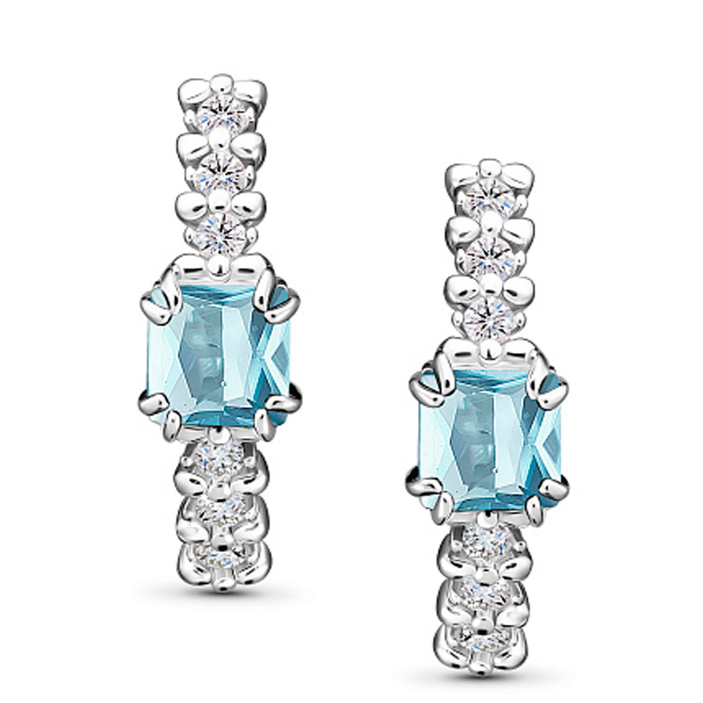 Серьги Алькор из серебра с фианитами и топазами 02-5718/00ТБ-00