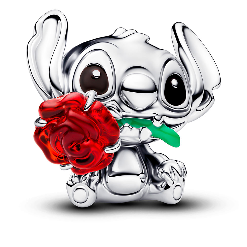Шарм  Disney  «Стич с розой» «Stitch bead with rose» мф Лило и Стич